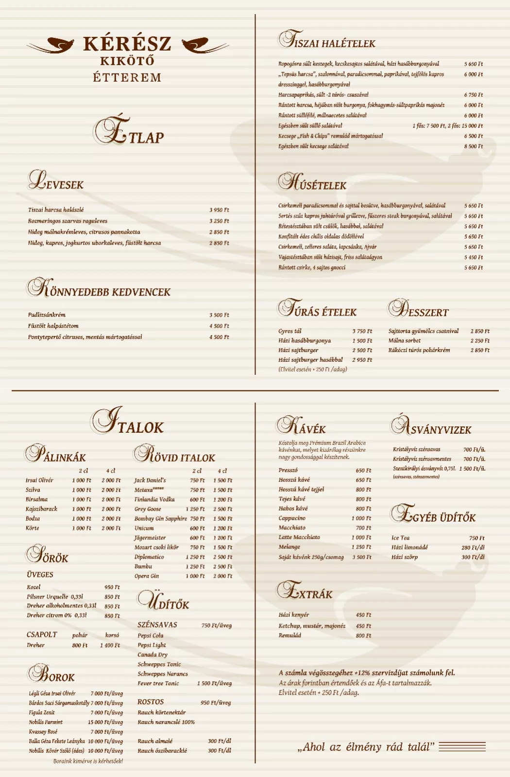 kérész2025nyár étlap itallap